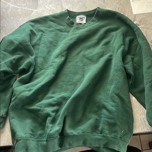 L.L. Bean Green Crewneck Sweater Soft Cotton Blend